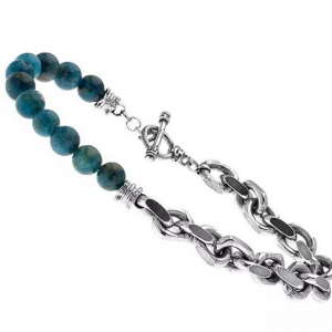 apatite stone and chain bracelet