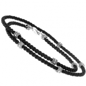 Textile bracelet with silver elements